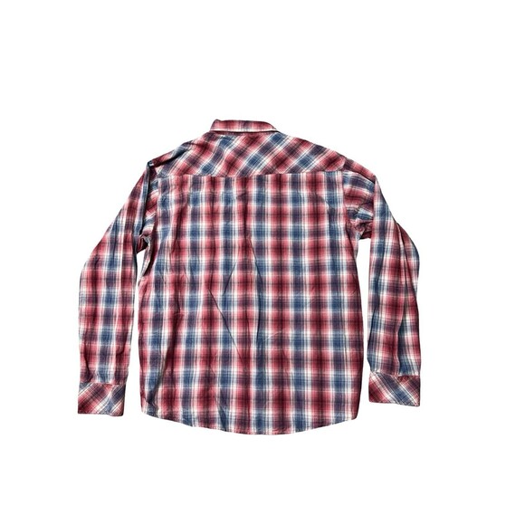 Ariat Men’s Shirt Long Sleeve Adult XL TG Button Up Red Retro Fit Plaid WESTERN - Picture 5 of 9